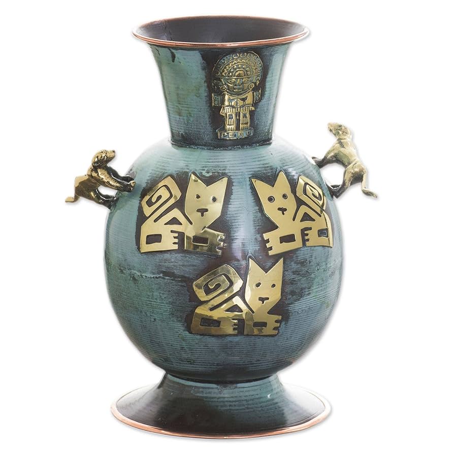 銅　花瓶 芳幸 金工 花瓶 鋳銅 銅製 高岡銅器 花入 花生 生花 在銘 銘入